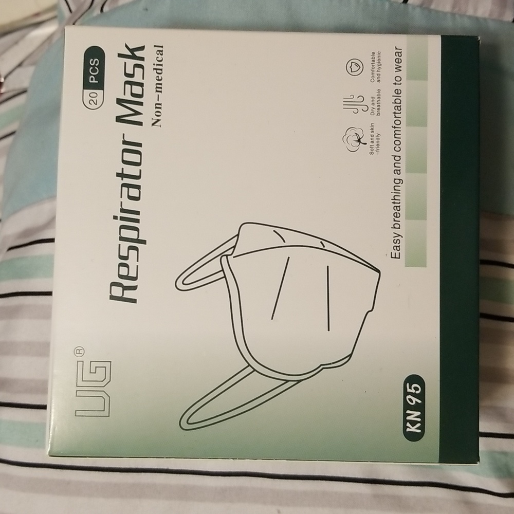 UG RESPIRATOR  FACE MASK Unisex  KN 95,  20 BOXES (20pcs)each